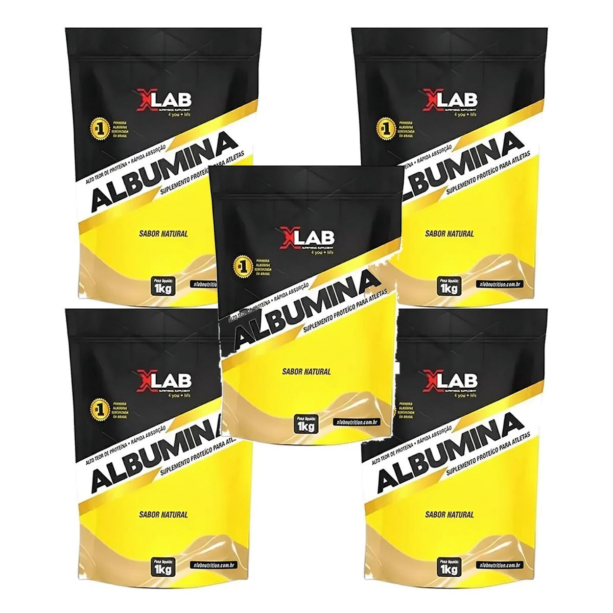 Kit 5X Albumina - 1000g Natural - X-Lab