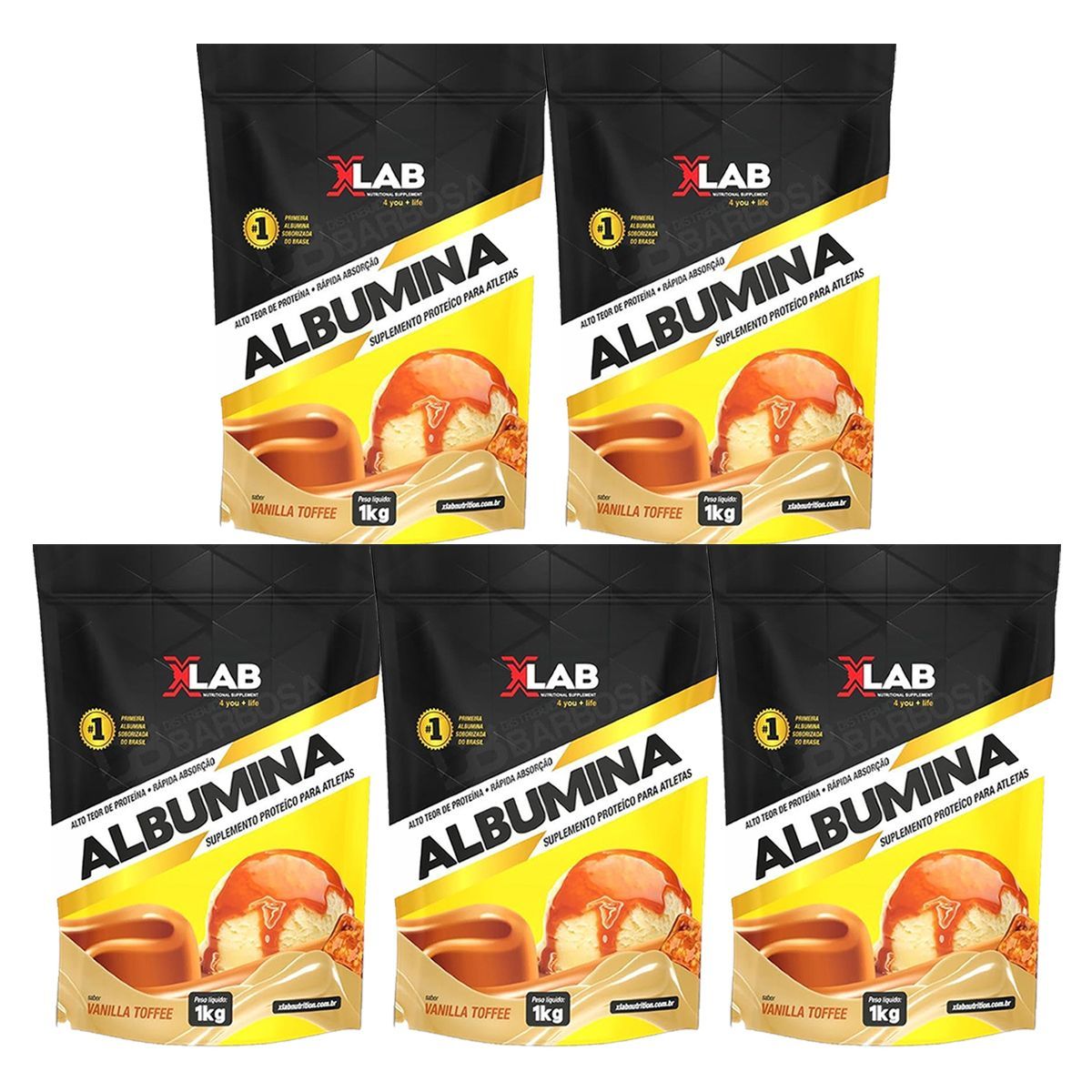 Kit 5X Albumina - 1000g Vanilatoffe - X-Lab