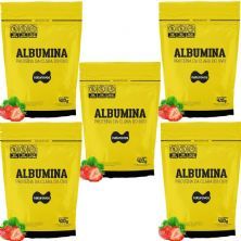 Kit 5X Albumina - 420g Refil Morango - Naturovos