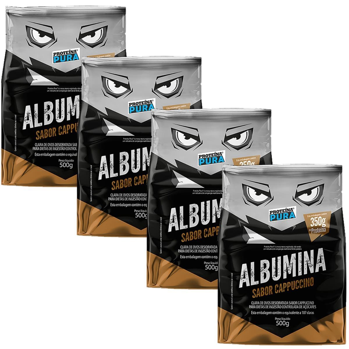 Kit 4X Albumina - 500g Cappuccino - Prote�na Pura