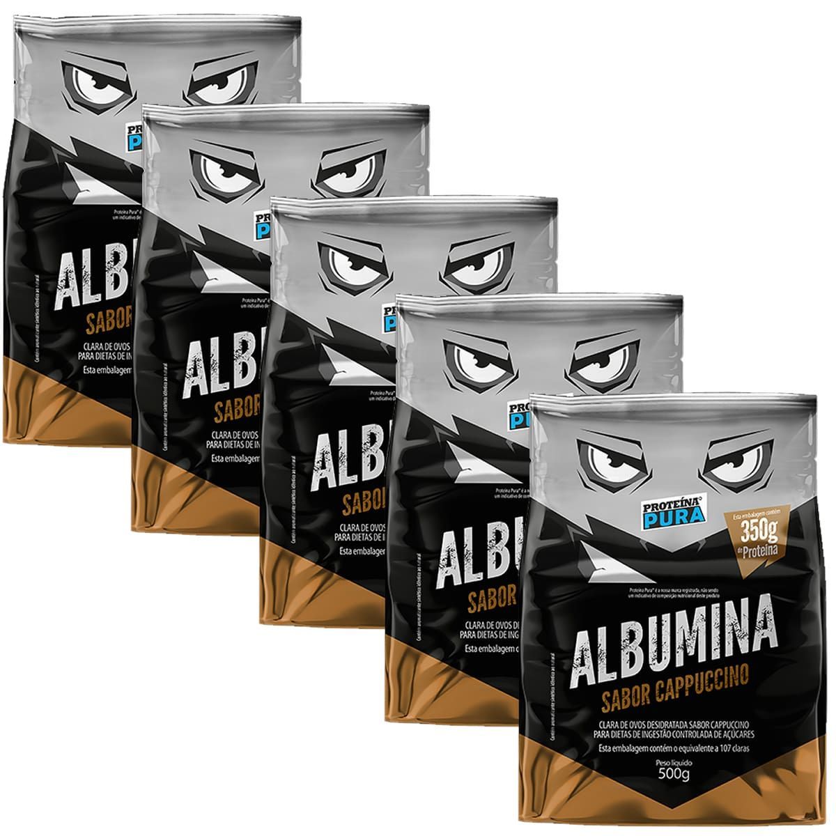 Kit 5X Albumina - 500g Cappuccino - Prote�na Pura