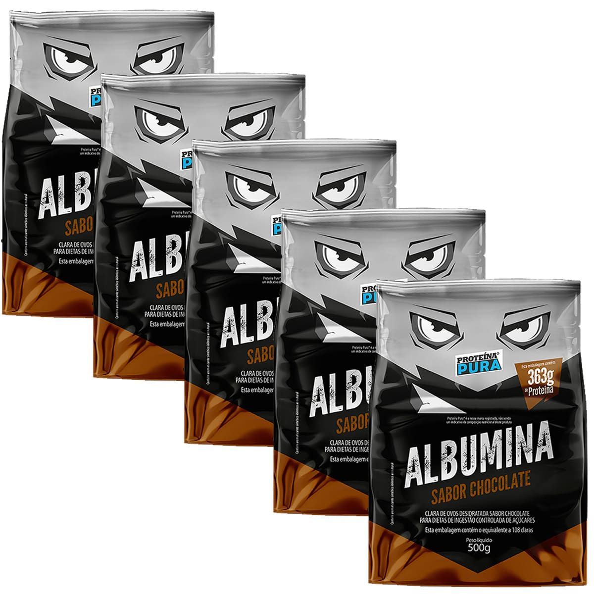 Kit 5X Albumina - 500g Chocolate - Prote�na Pura