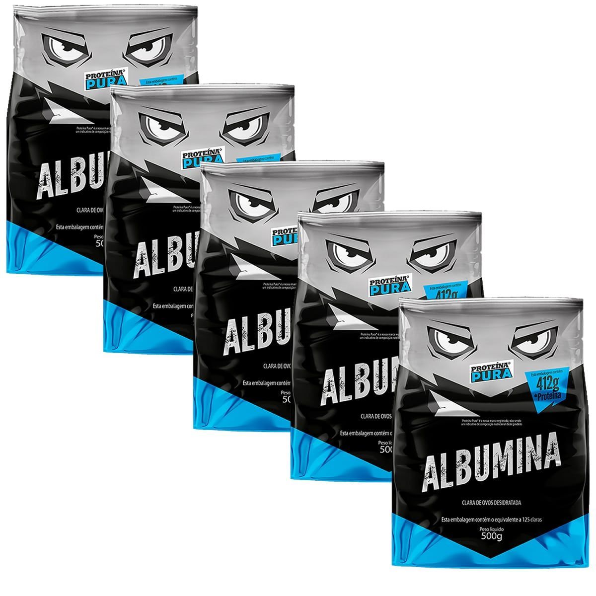 Kit 5X Albumina - 500g Sabor Natural - Prote�na Pura