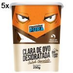 Kit 5X Albumina Prote�na Pura Clara de Ovo Desidratada - 250g Chocolate - Netto Alimentos