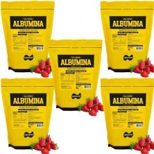 Kit 5X Albumina Refil - 1000g Morango - Naturovos