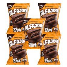 Kit 5X Alfajor - 1 Unidade 50g Caf� - NewNutrition