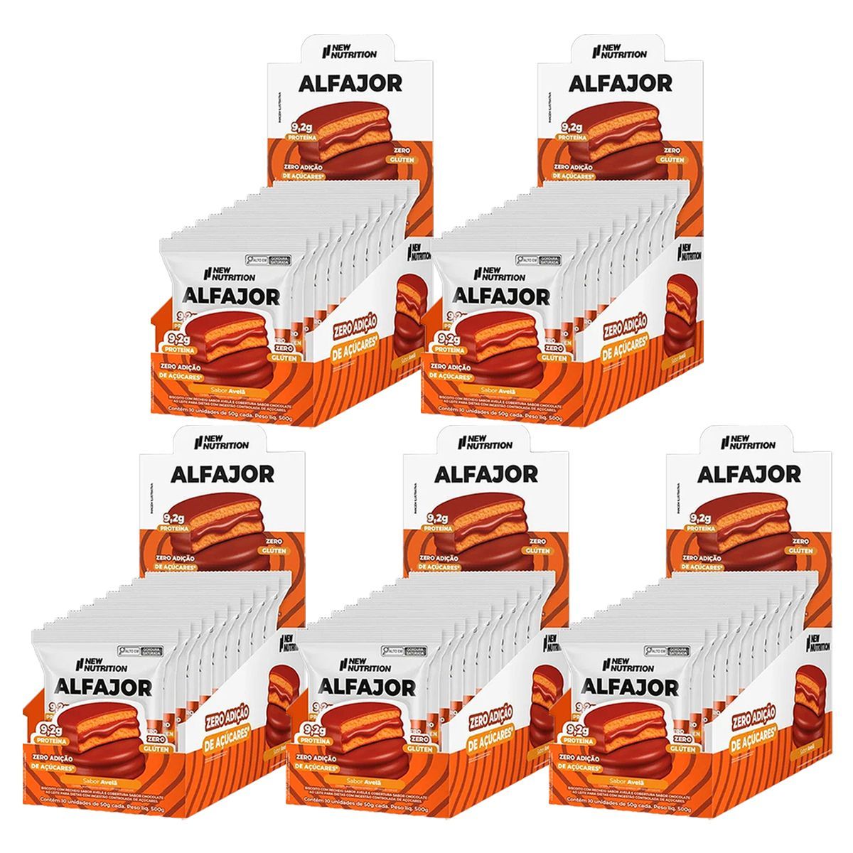 Kit 5X Alfajor Proteico - 10 Unidades 50g Avel� - NewNutrition