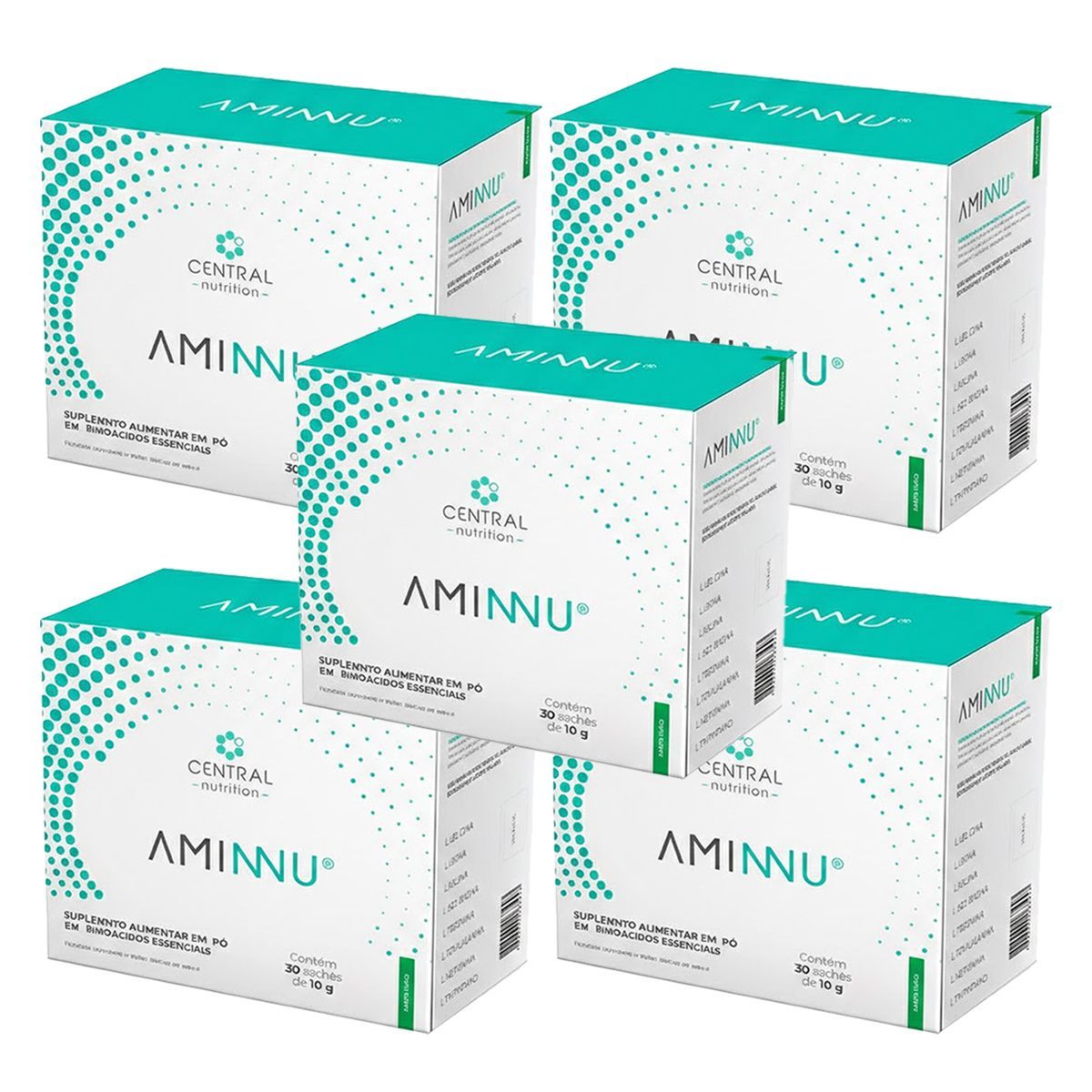 Kit 5X Aminnu - 30 Sach�s 10g Lim�o - Central Nutrition
