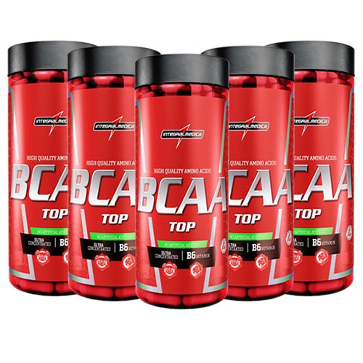 Kit 5X Amino BCAA TOP  - 120 C�psulas - IntegralM�dica