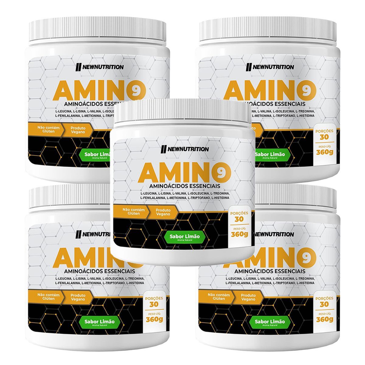 Kit 5X Amino9 - 360g Limao - NewNutrition