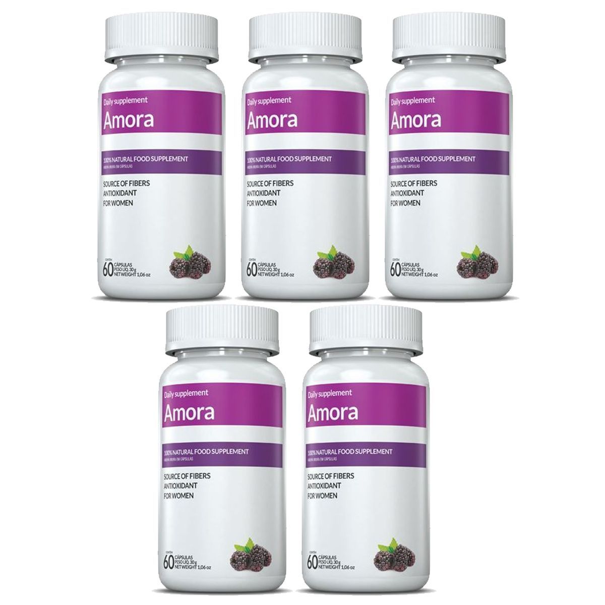 Kit 5X Amora - 60 C�psulas - Inove Nutrition