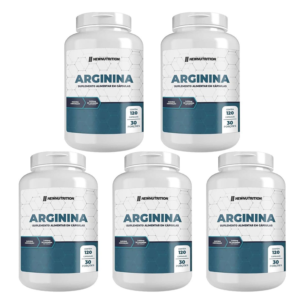 Kit 5X Arginina - 120 C�psulas - NewNutrition