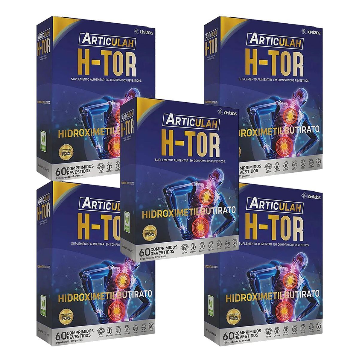 Kit 5X Articulah H-tor - 60 Comprimidos - IDN Labs
