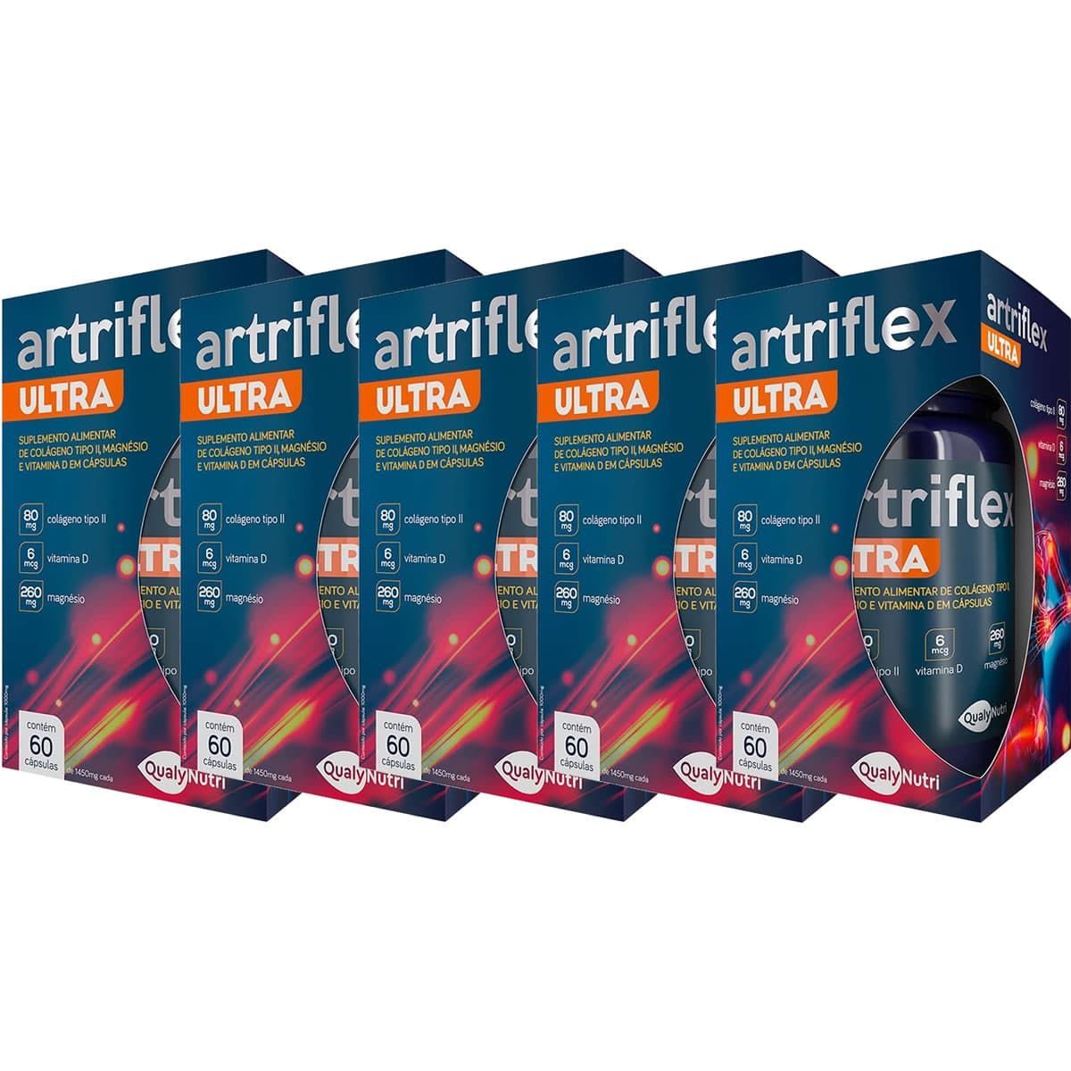 Kit 5X Artriflex Ultra Col�geno Tipo II - 60 C�psulas - Qualynutri