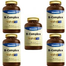 Kit 5X B Complex Vitaminas Complexo B - 90 C�psulas - VitaminLife