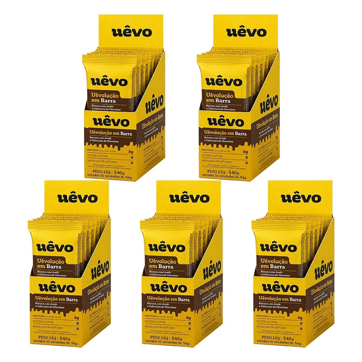 Kit 5X Barra de Prote�na - 10 Unidades 29g Banana com Avel� -  U�vo