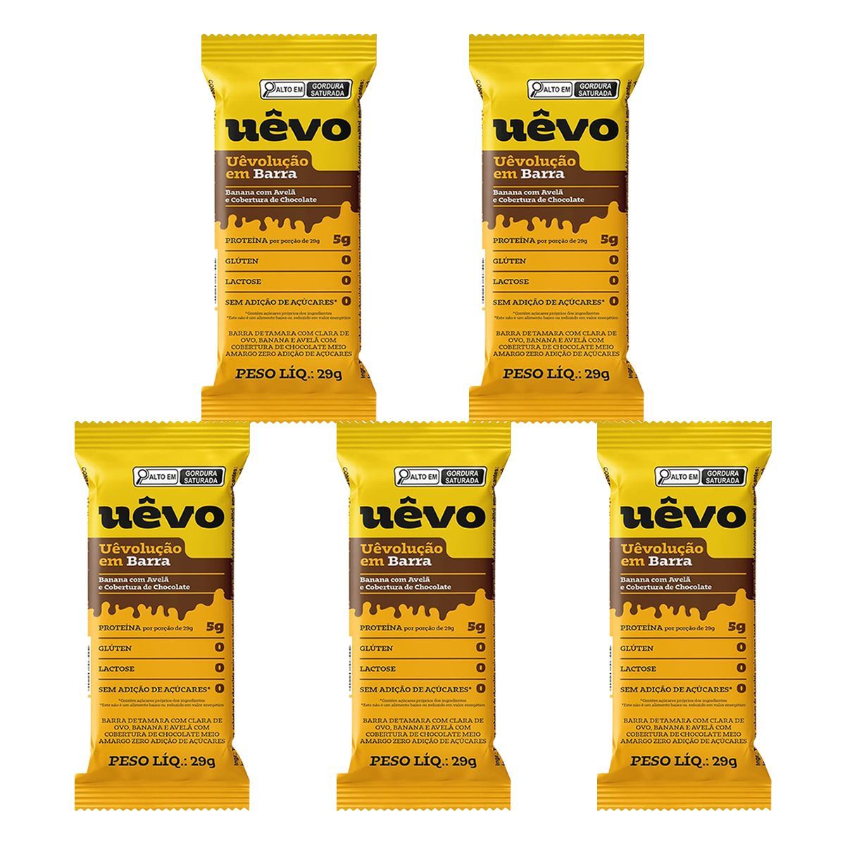 Kit 5X Barra de Prote�na - 29g Banana com Avel� -  U�vo