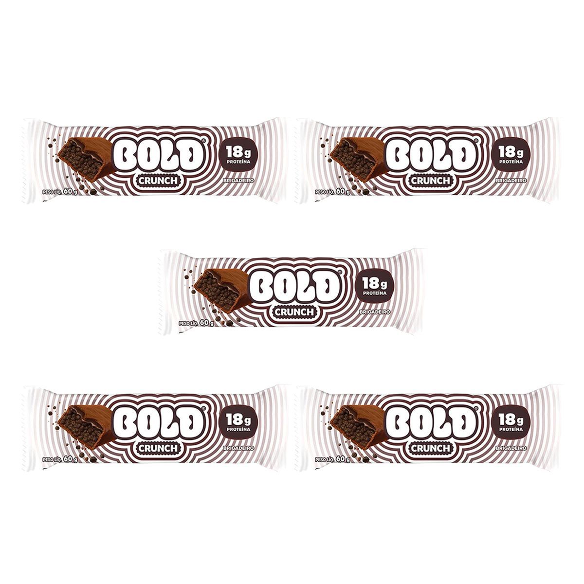 Kit 5X Barra de Prote�na Crunch - 60g Brigadeiro - Bold
