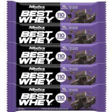 Kit 5X Barra Proteica Best Whey - 1 Barra 32g Brownie de Chocolate - Atlhetica Nutrition
