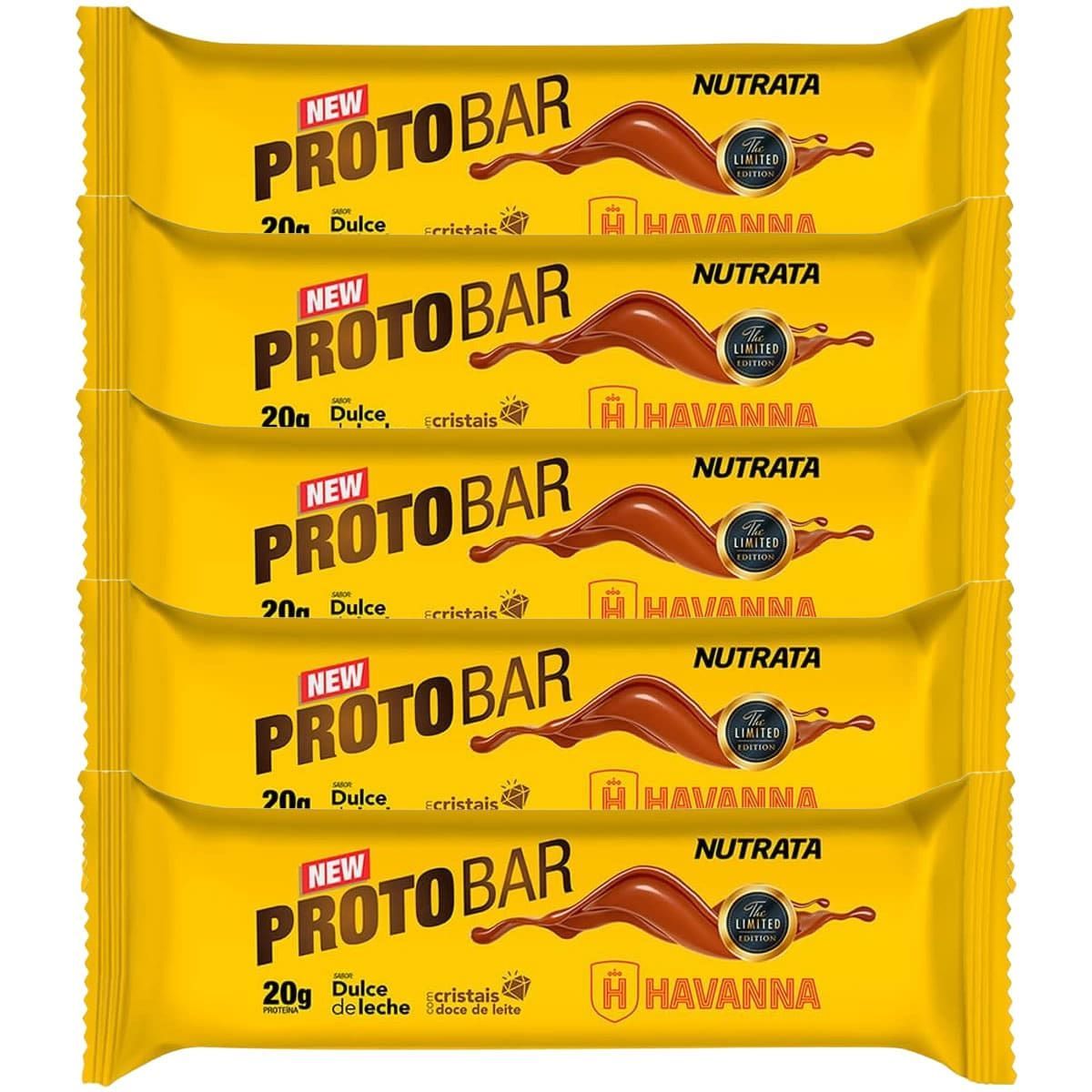Kit 5X Barra Protobar Whey - 1 Unidade 70g Dulce de Leche Havana - Nutrata