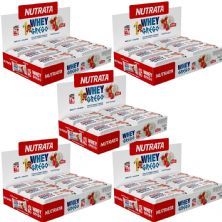 Kit 5X Barra Whey Grego Bar - 12 Unidades de 40g Morango com Chantilly - Nutrata