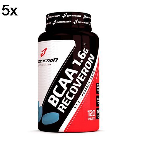 Kit 5X BCAA 1.6G Recoveron - 120 Tabletes - BodyAction