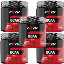 Kit 5X Bcaa 10:1:1 - 300g Guaran� com A�a� - FTW