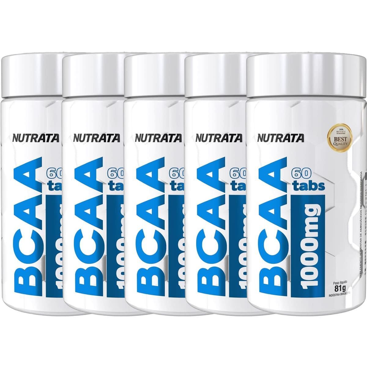 Kit 5X BCAA 1000mg - 60 Tabs - Nutrata