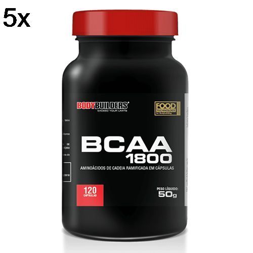 Kit 5X BCAA 1800 - 120 C�psulas - BodyBuilders
