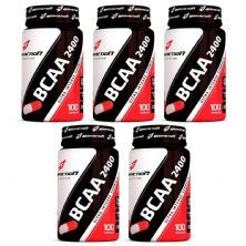 Kit 5X BCAA 2400 - 100 C�psulas - BodyAction