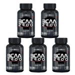 Kit 5X BCAA 2400 Caveira Preta - 100 Tabletes  - Black Skull