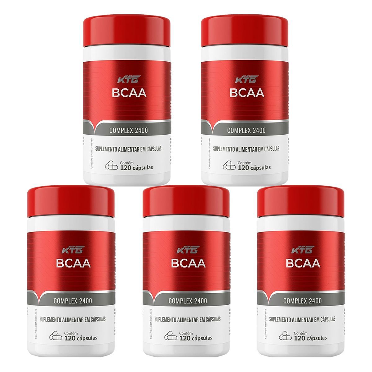 Kit 5X BCAA Complex 2400 - 120 C�psulas - Katigu�