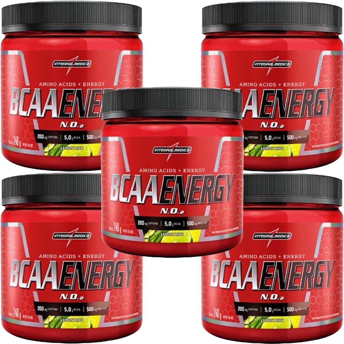 Kit 5X BCAA Energy N.O2 - 240g Lemon Lime - IntegralM�dica