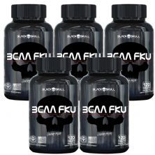 Kit 5X Bcaa FKU - 120 Tablets - Black skull