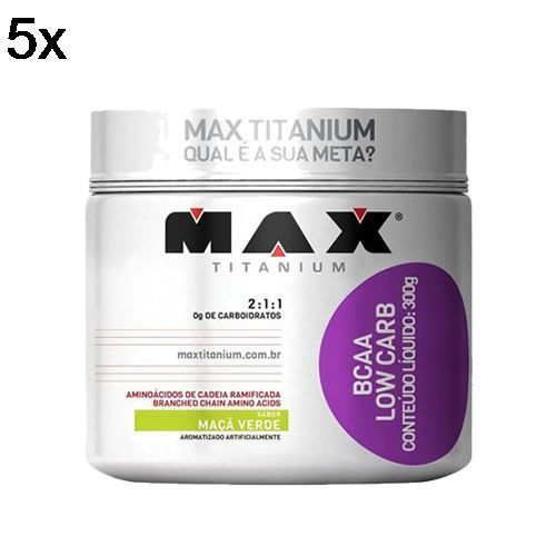Kit 5X BCAA Low Carb - 300g Ma�� Verde - Max Titanium