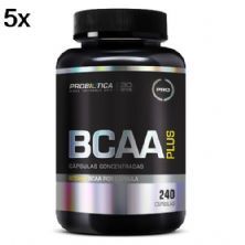 Kit 5X BCAA Plus - 240 C�psulas - Probi�tica