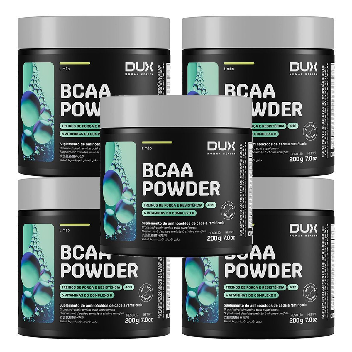 Kit 5X Bcaa Powder - 200g Lim�o - Dux Nutrition
