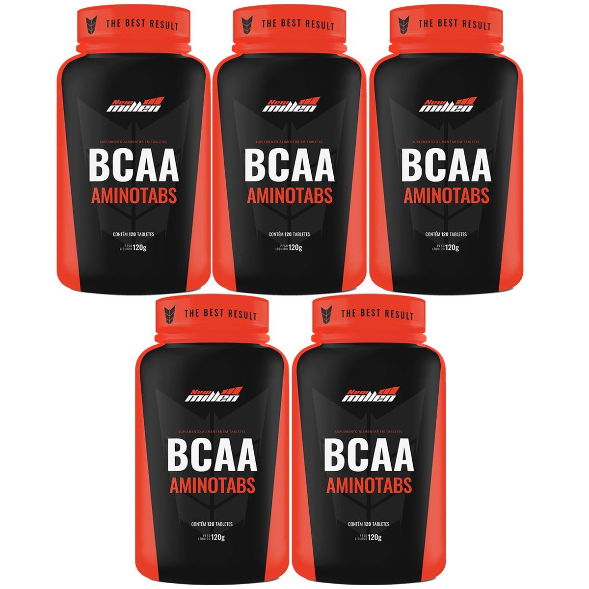 Kit 5X Bcaa Premium - 120 Tabletes - New Millen