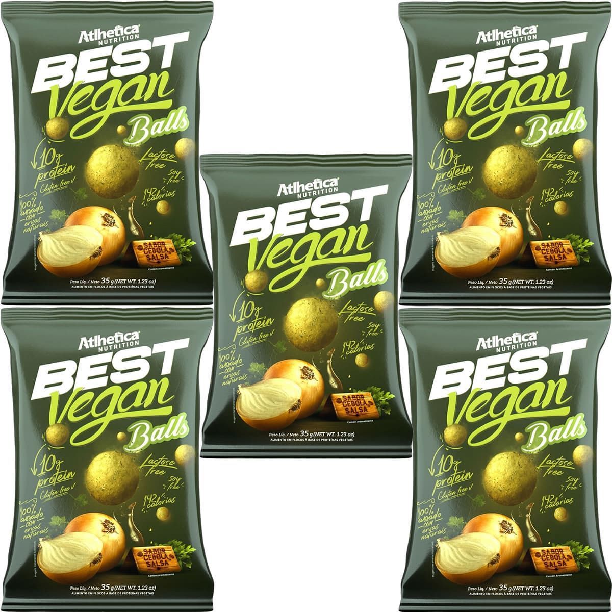 Kit 5X Best Vegan Balls - 35g Cebola e Salsa - Atlhetica Nutrition