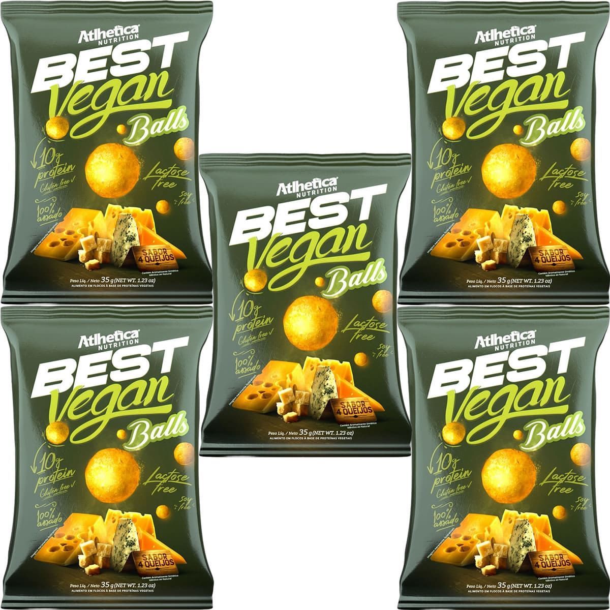 Kit 5X Best Vegan Balls - 35g Quatro Queijos - Atlhetica Nutrition