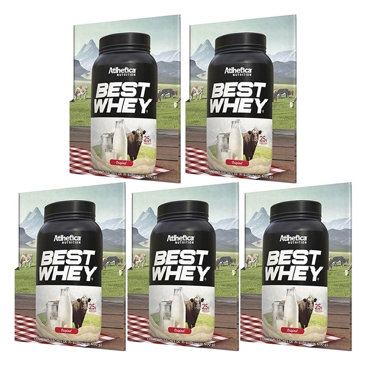 Kit 5X Best Whey - 1 sach� 35g Original - Atlhetica Nutrition