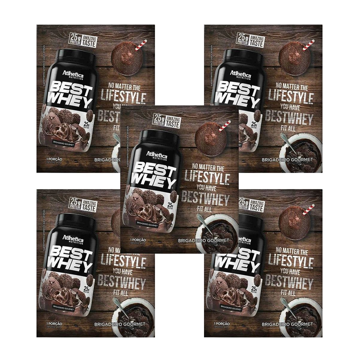 Kit 5X Best Whey - 1 sach� 40g Brigadeiro Gourmet - Atlhetica Nutrition