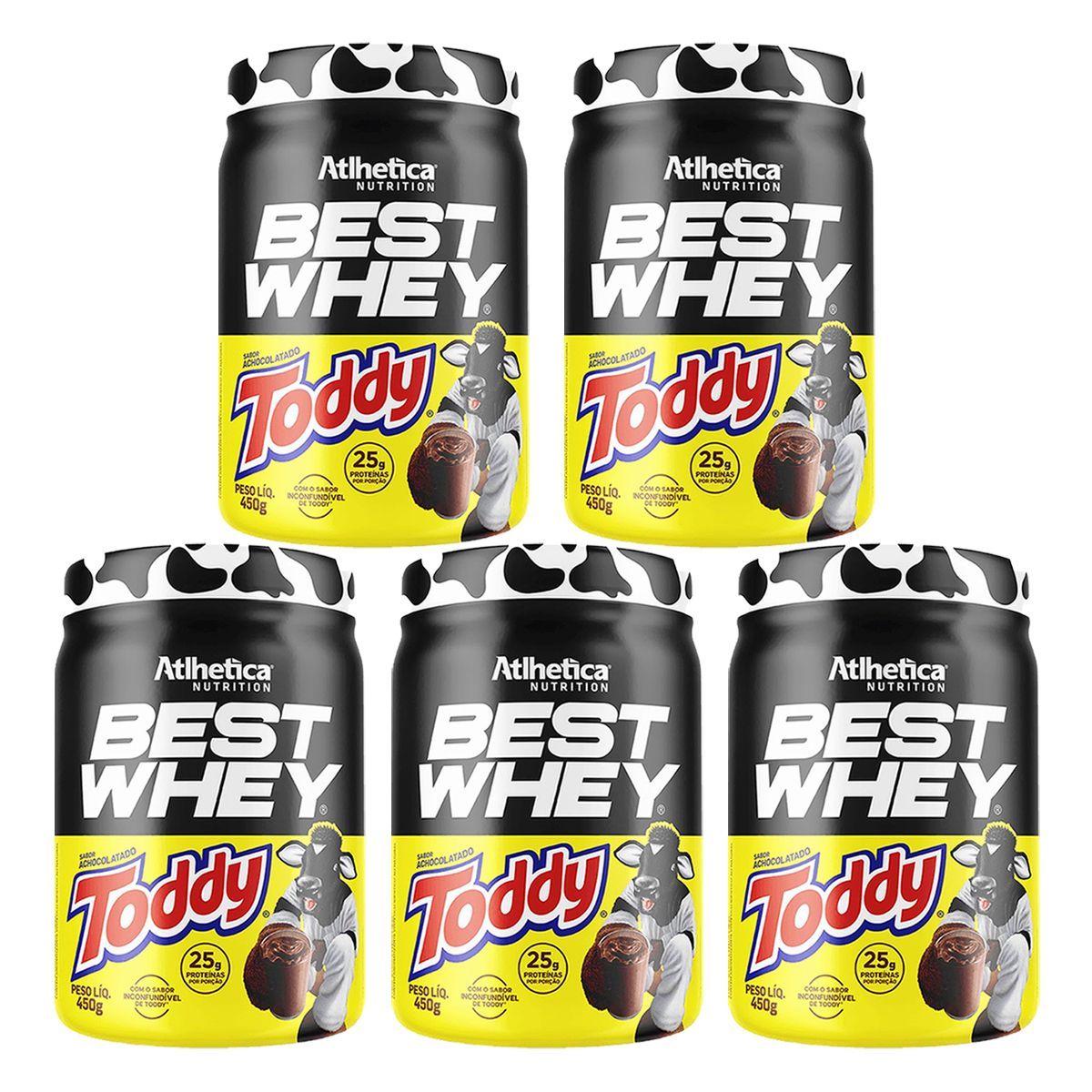 Kit 5X Best Whey - 450g Achocolatado Toddy - Atlhetica Nutrition