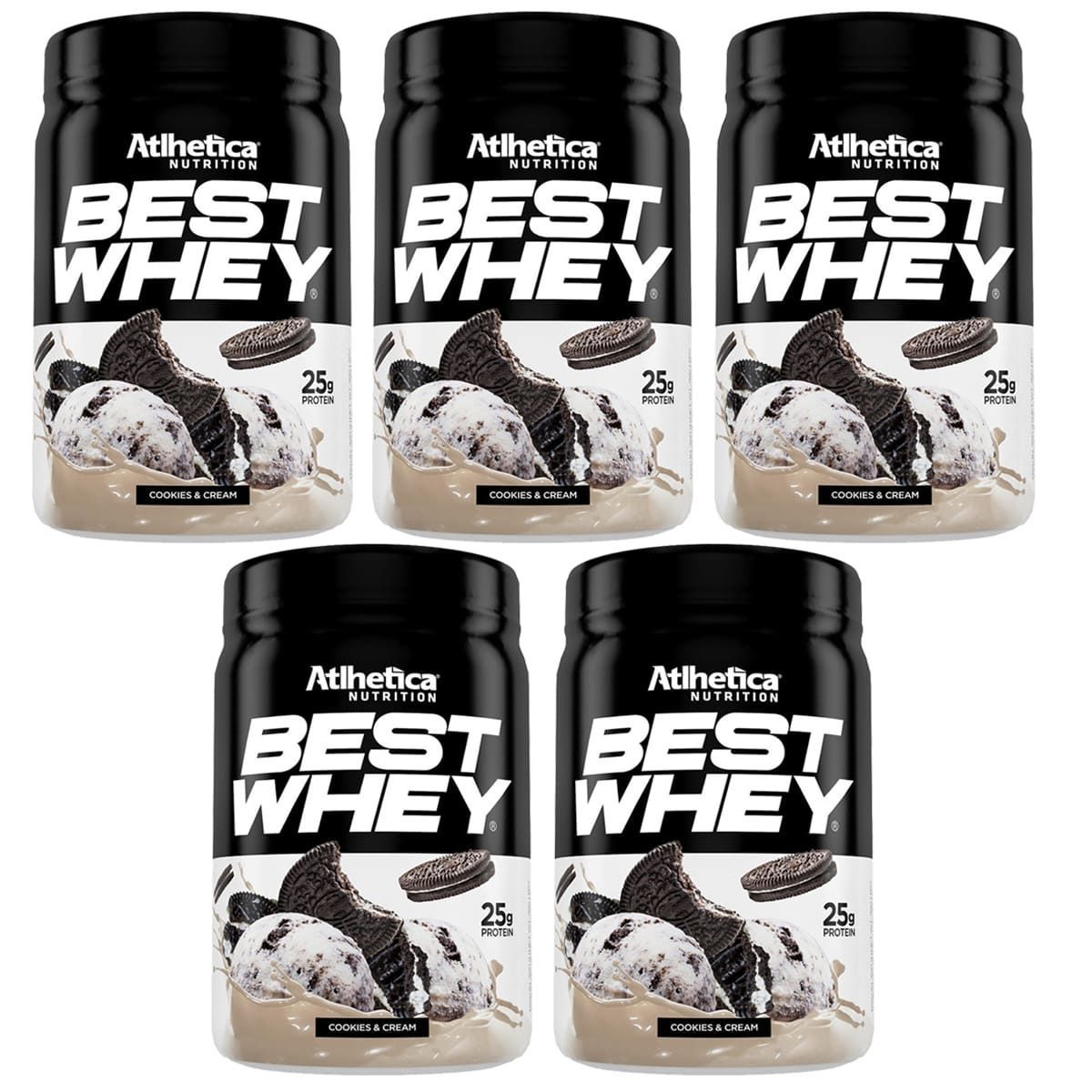 Kit 5X Best Whey - 450g Cookies&Cream - Atlhetica Nutrition