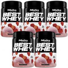 Kit 5X Best Whey - 450g Strawberry Milkshake - Atlhetica Nutrition