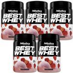 Kit 5X Best Whey - 450g Strawberry Milkshake - Atlhetica Nutrition