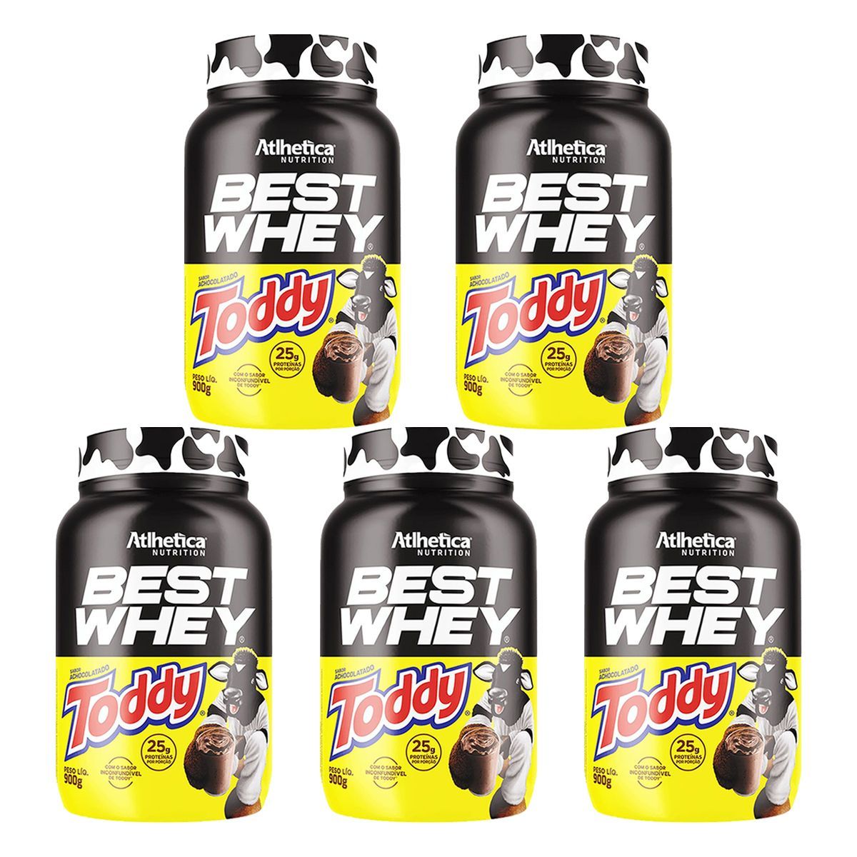 Kit 5X Best Whey - 900g Achocolatado Toddy - Atlhetica Nutrition