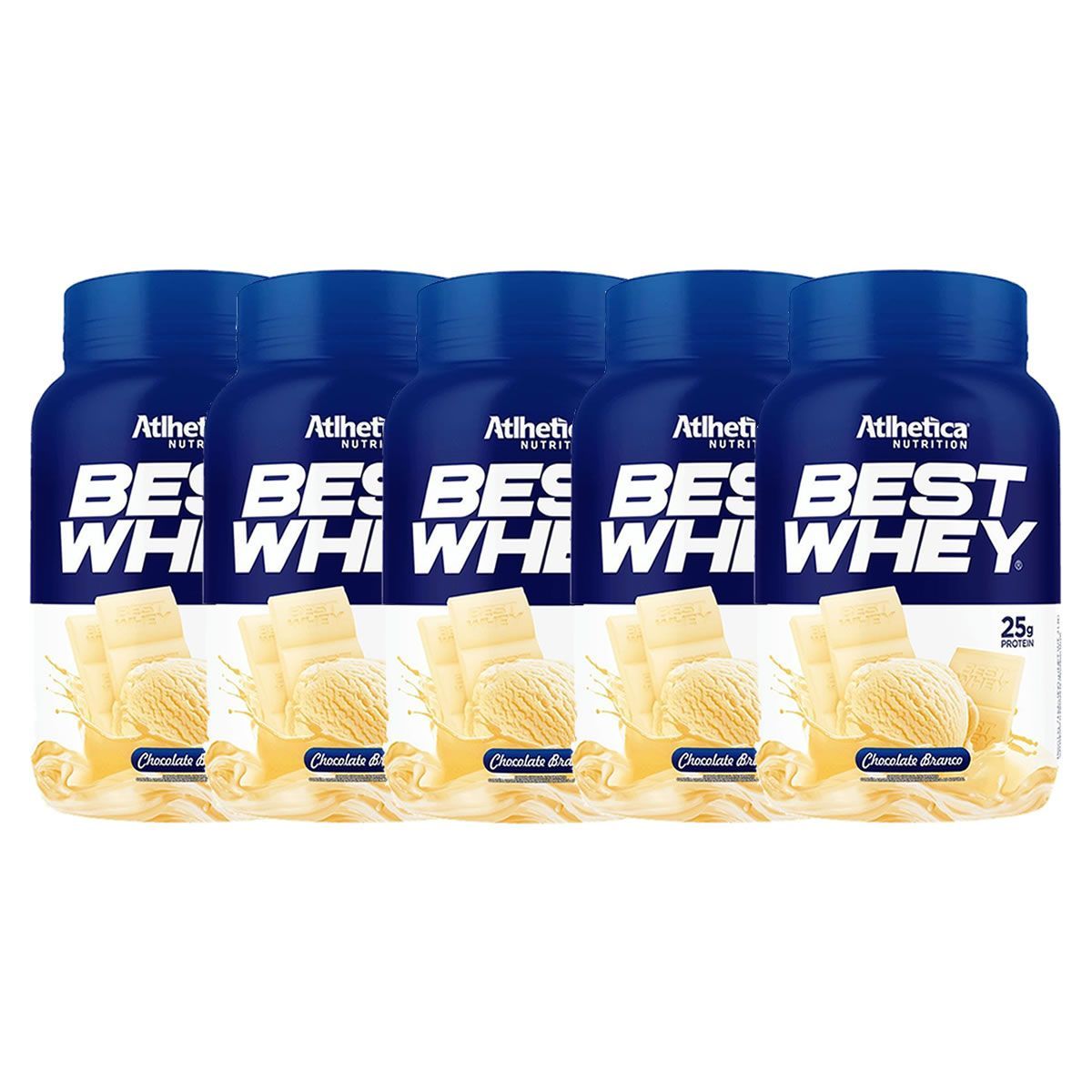 Kit 5X Best Whey - 900g Chocolate Branco - Atlhetica Nutrition