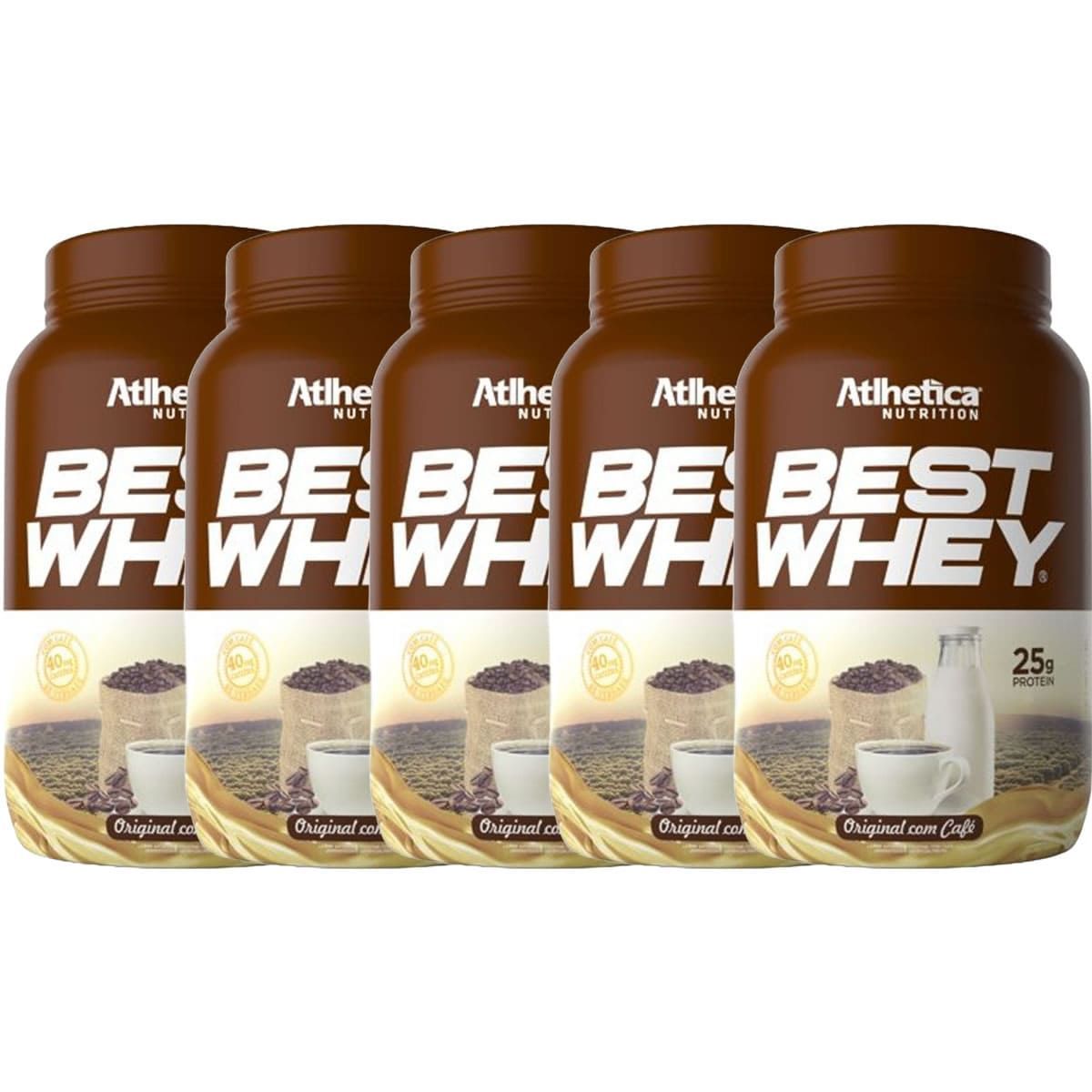 Kit 5X Best Whey - 900g Original com Caf� - Atlhetica Nutrition