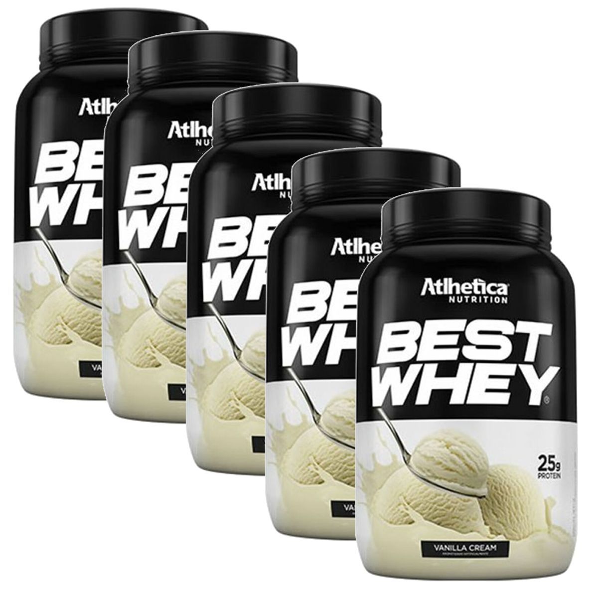 Kit 5X Best Whey - 900g Vanilla Cream - Atlhetica Nutrition